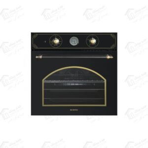 كومتيل فرن كهرباء بلت إن Rustiq مقاس 60 سم بتصميم 60 لتر فاخر من الزجاج الأسود B66-SF2-BL-Rustiq Glass