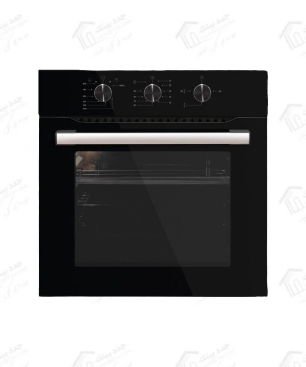 كومتيل فرن غاز بلت إن مقاس 60 سم 60 لتر بتصميم فاخر من الزجاج الأسود A6CG Black Glass