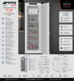 سميج فريزر بلت ان سعة صافية 212 لتر مزود بـ 5 أدراج خاصية Fast Freezing بارتفاع 178 سم انفرتر S9F174NE - Image 2